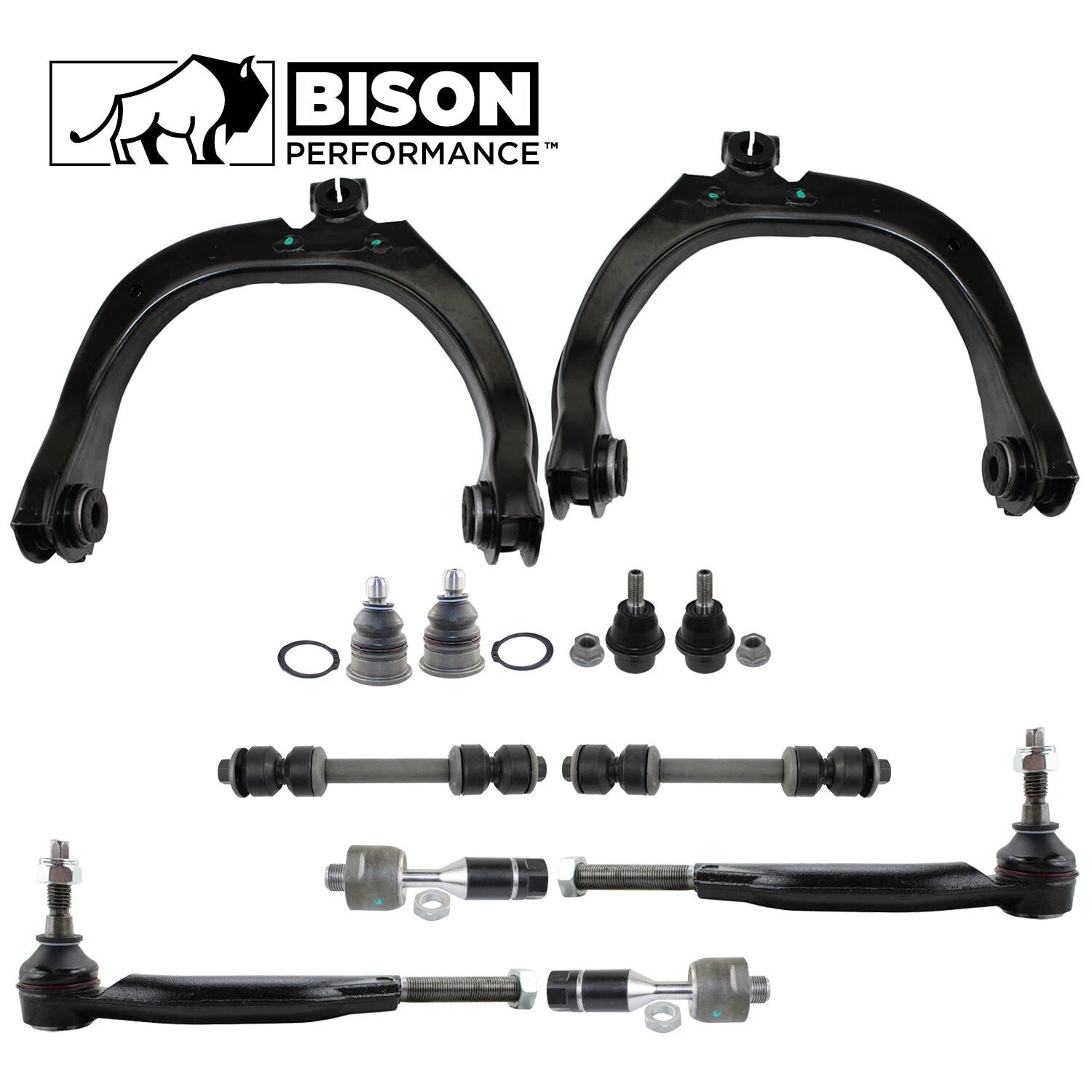 12pc Front Control Arms Sway Bar Tie Rod Ends Kit for Chevy GMC