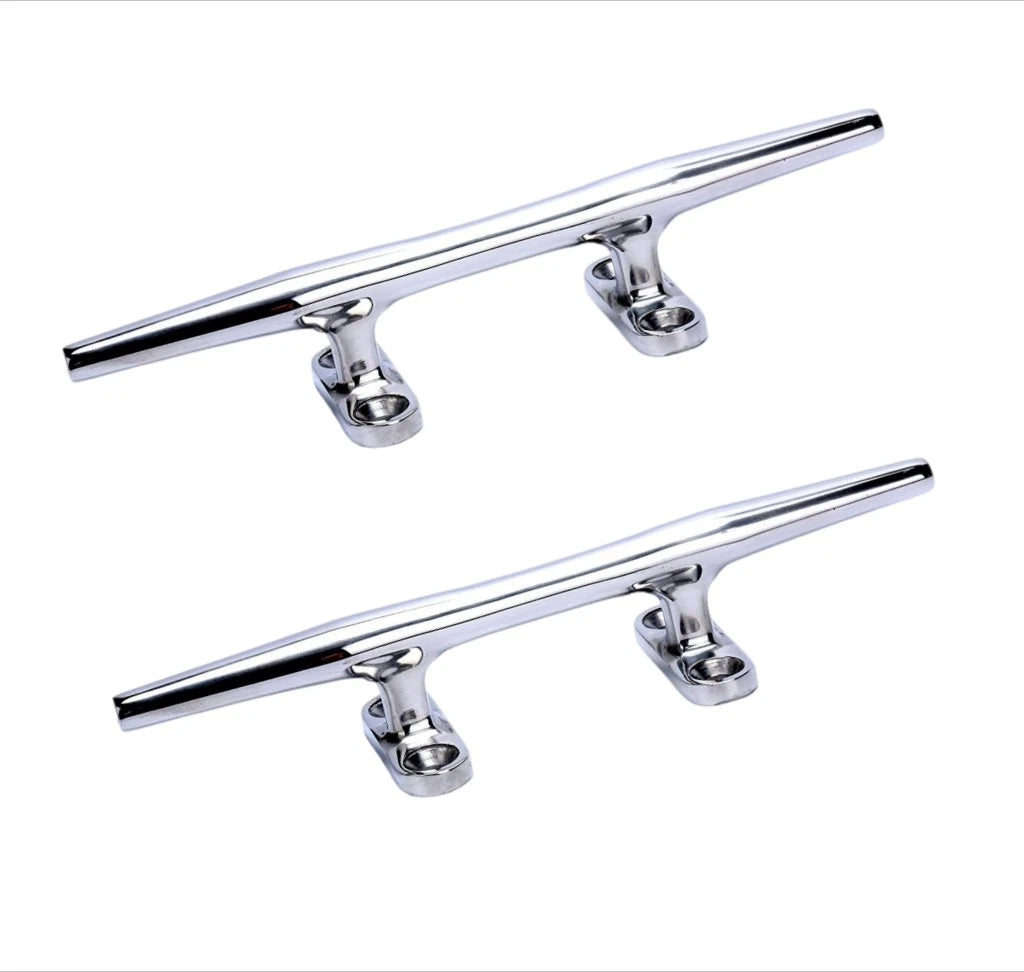 2 Pack Rope Cleat for Boat Dock (Stainless Steel, 6 Inch)