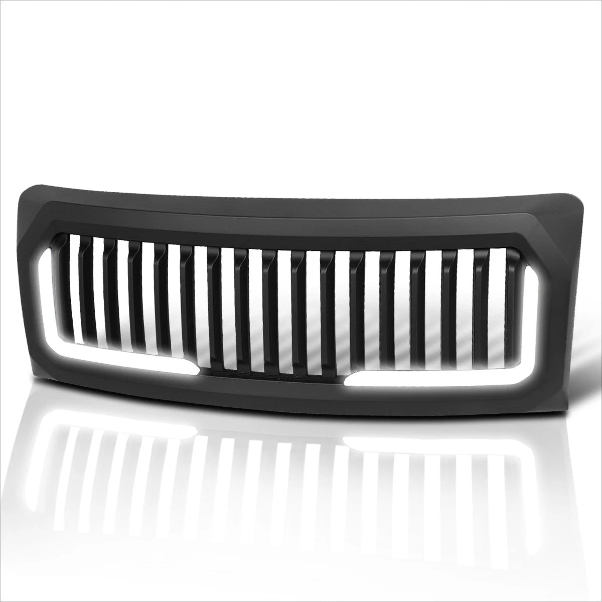 Matte Vertical ABS Plastic Front Bumper Grille w/LED DRL for Ford F-150 (2009–2014)