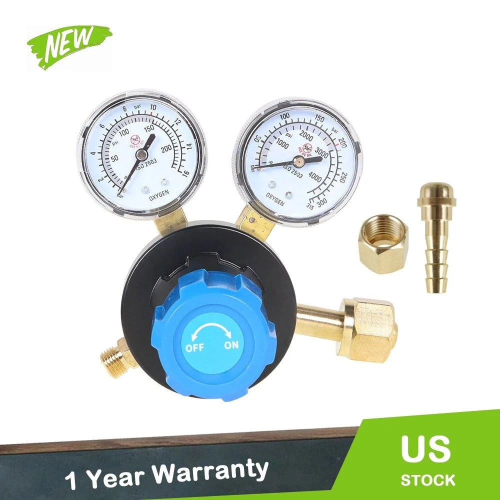 Oxygen Regulator Welding Gas Gauges for CGA540 (Max Inlet Pressure 3000 psi)