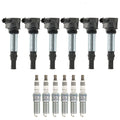 Set of 6 Ignition Coils & NGK Ruthenium HX Spark Plugs for CTS MKZ Edge CX-9 V6