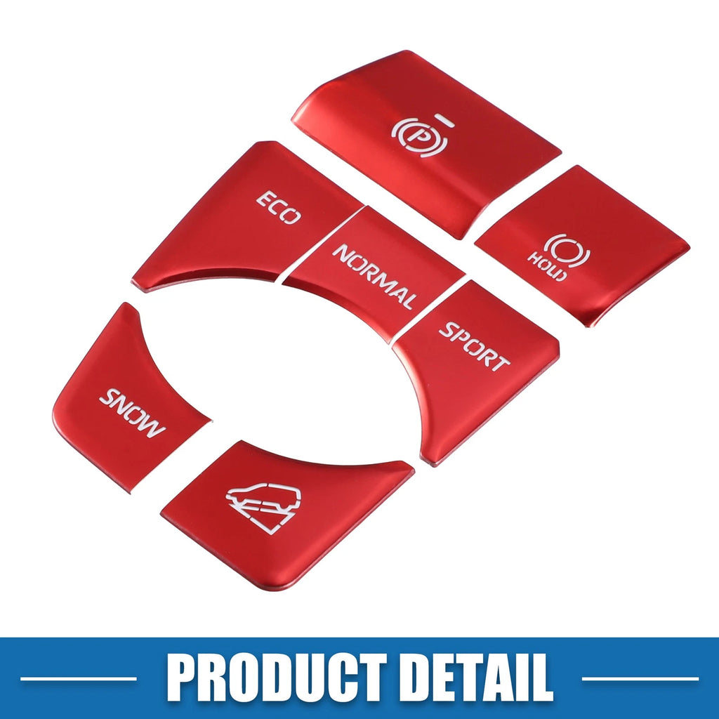 Set of 7 Handbrake Drive Mode Button Covers for Toyota RAV4 (2019–2022) Red
