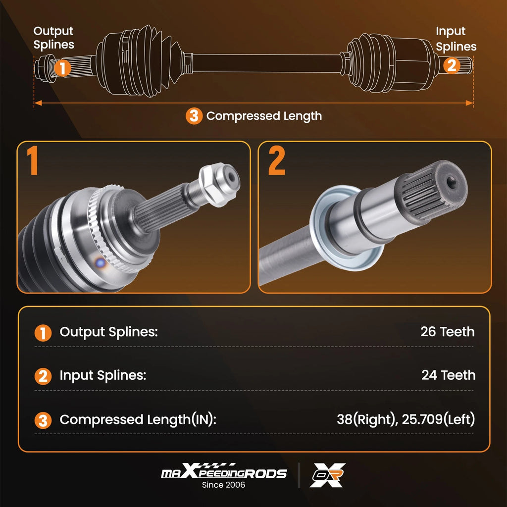 Front CV Axle Shaft Set for Toyota Camry (2012-2017)