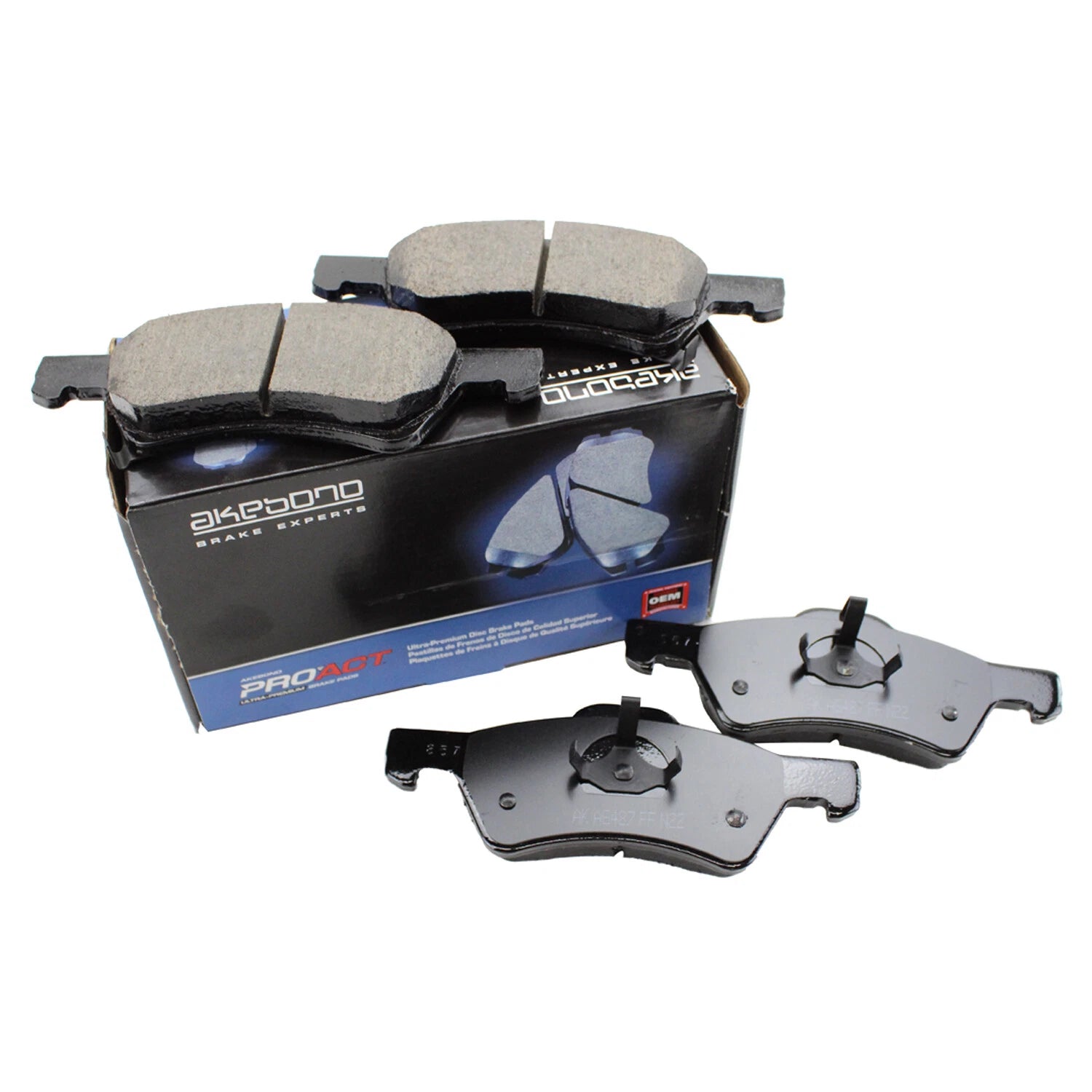 Set of 4 Akebono ProAct Front Ceramic Disc Brake Pads for Town & Country (2008–2016)