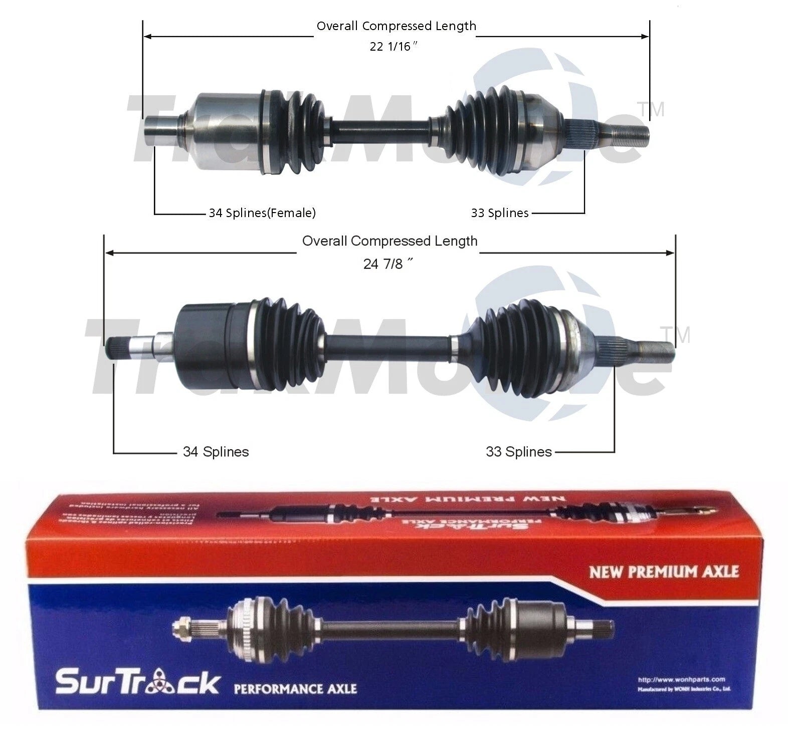 Set of 2 Front CV Axle Shafts for Pontiac Buick Chevy (FWD)