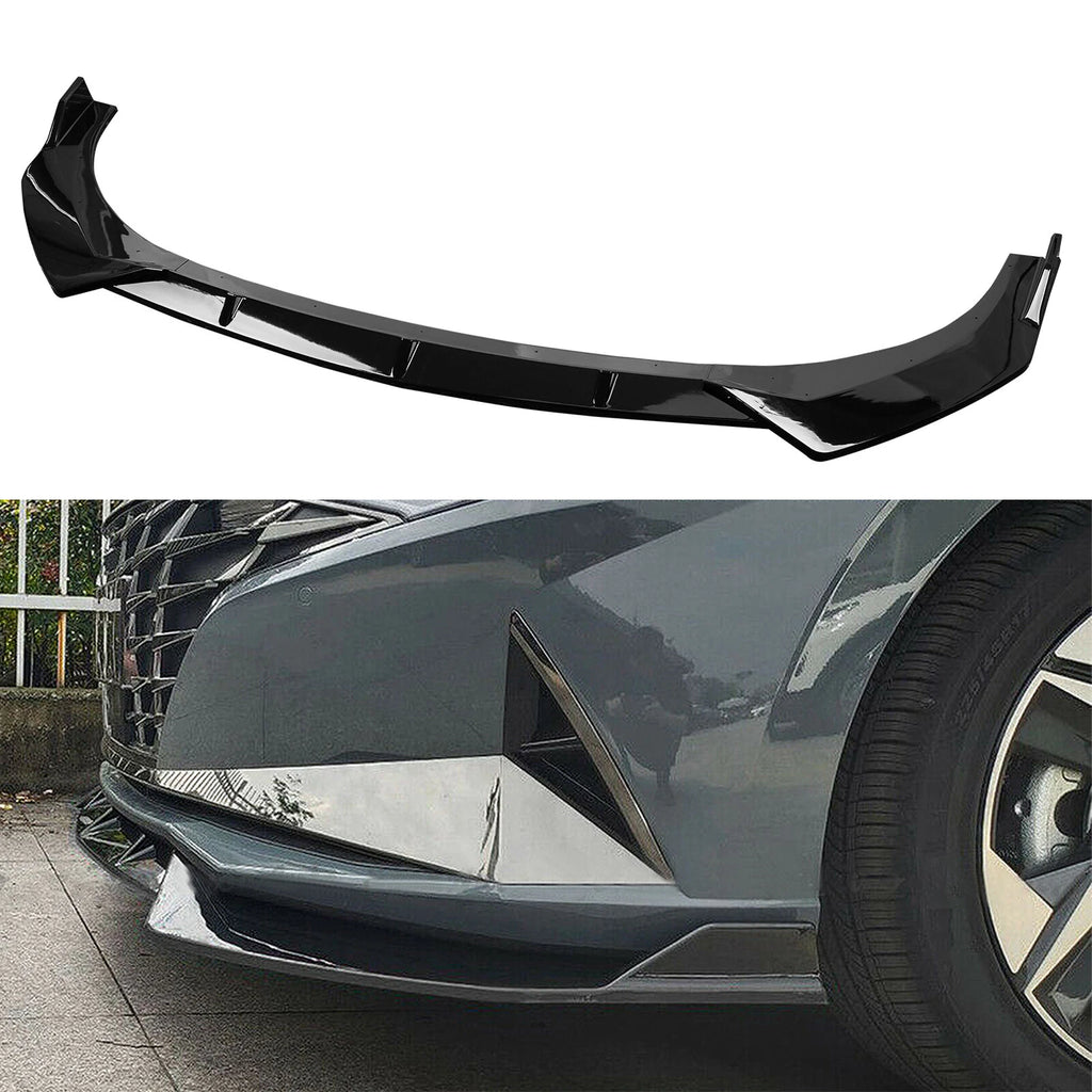 Gloss Black Front Bumper Lip Spoiler Body Kit for Hyundai Elantra (2021–2022)