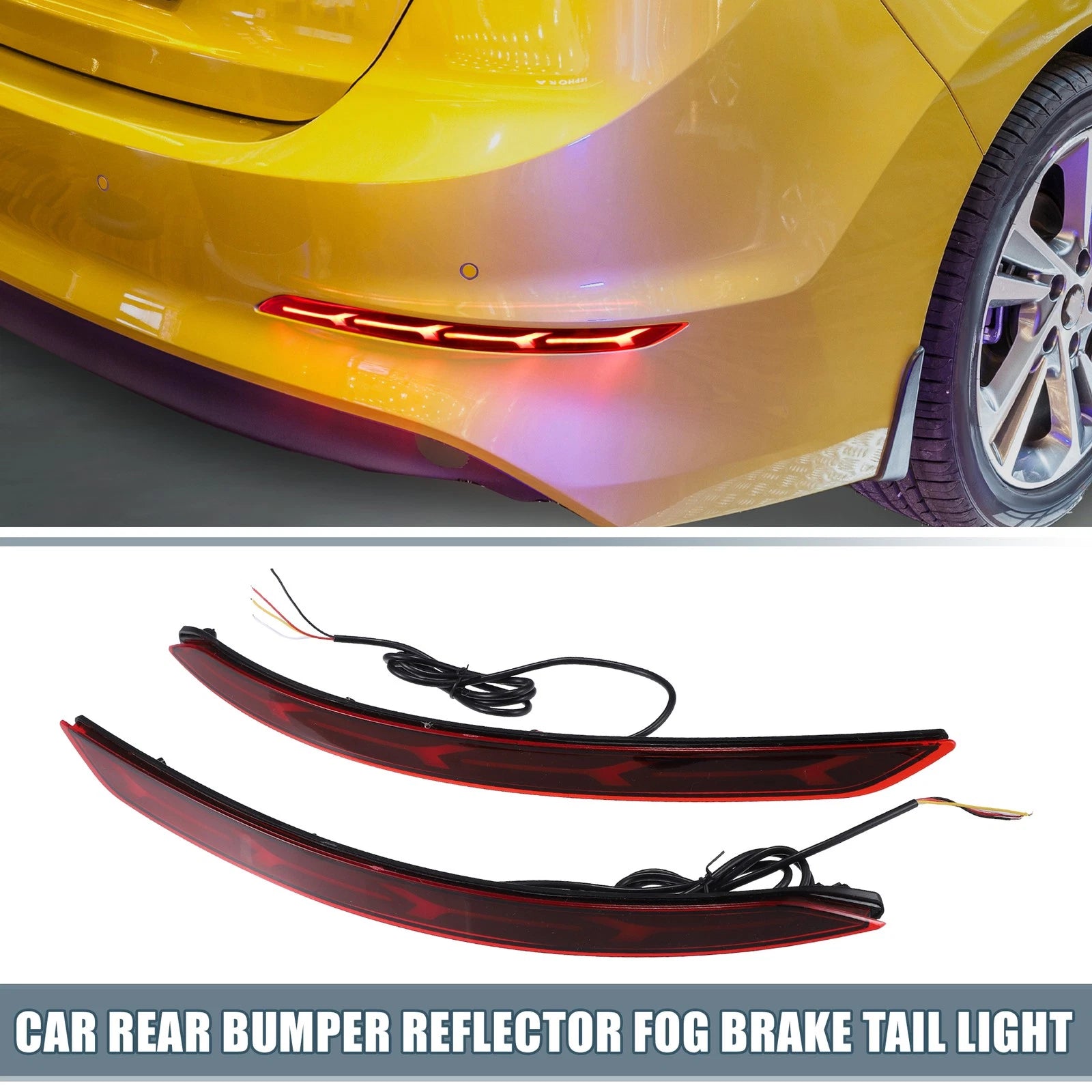 LED Rear Bumper Reflector Brake Tail Turn Signal Light for Hyundai Elantra (2017–2020)