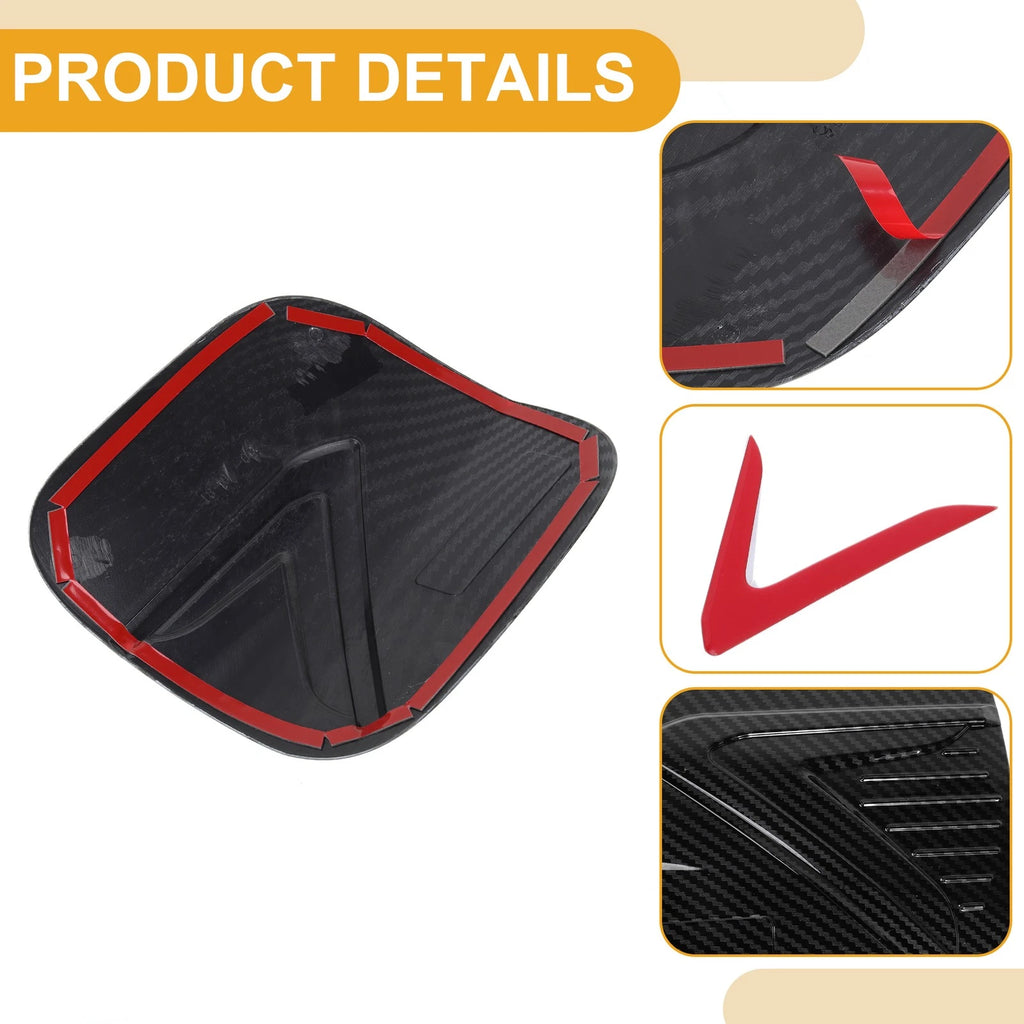 Fuel Tank Door Cap for Mitsubishi Eclipse (Carbon Fiber, Black Red)