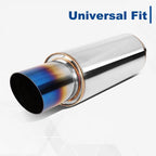 3" Burnt Diagonal Tip Round Stainless Steel Exhaust Muffler for