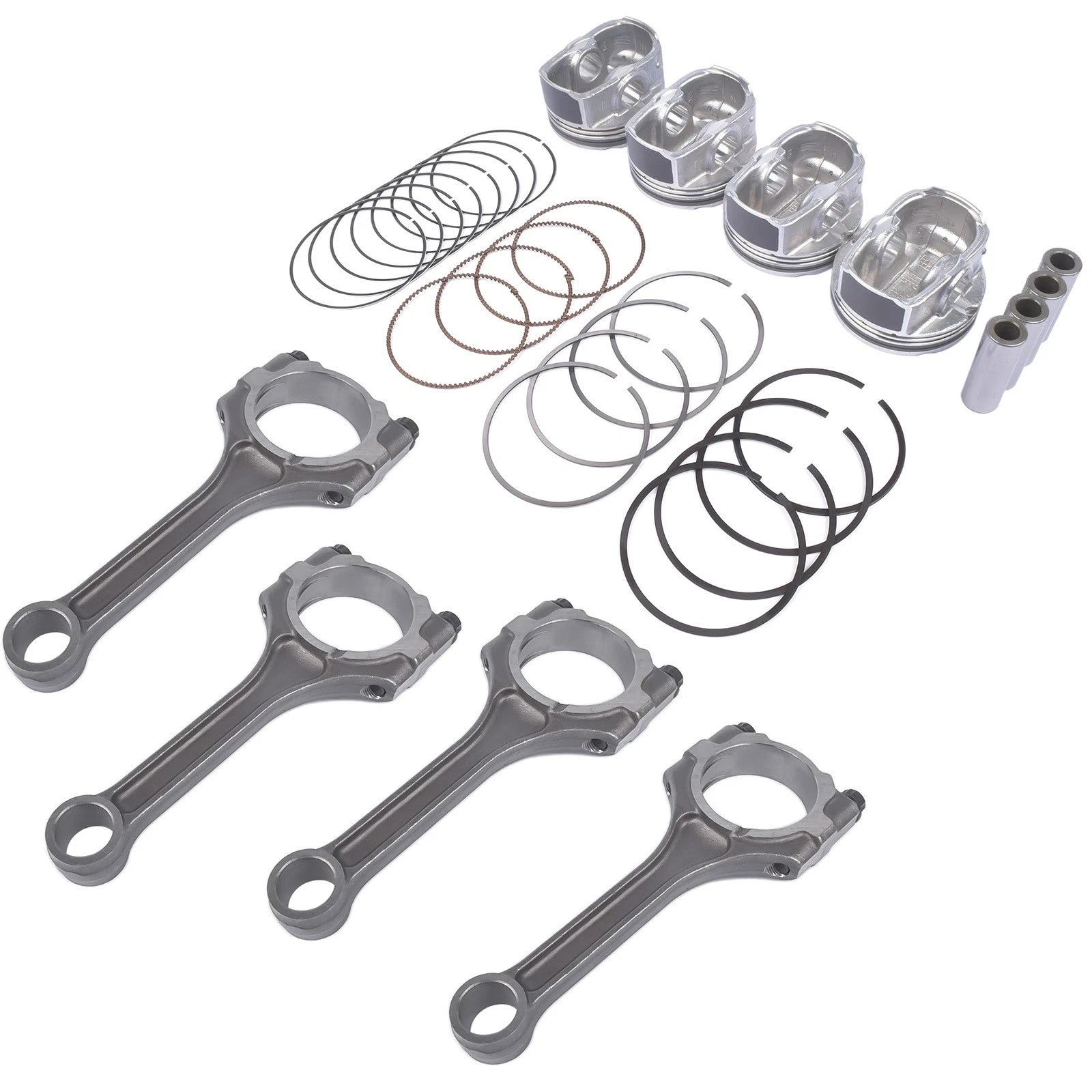 4X Connecting Rod & Piston Rings Kit for Kia Soul Veloster Accent 1.6L (2012–2017)