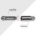 Set of 20 JDM M12X1.5 25mm OD 90mm Tall Gun Metal Open-End Lug Nuts + Key
