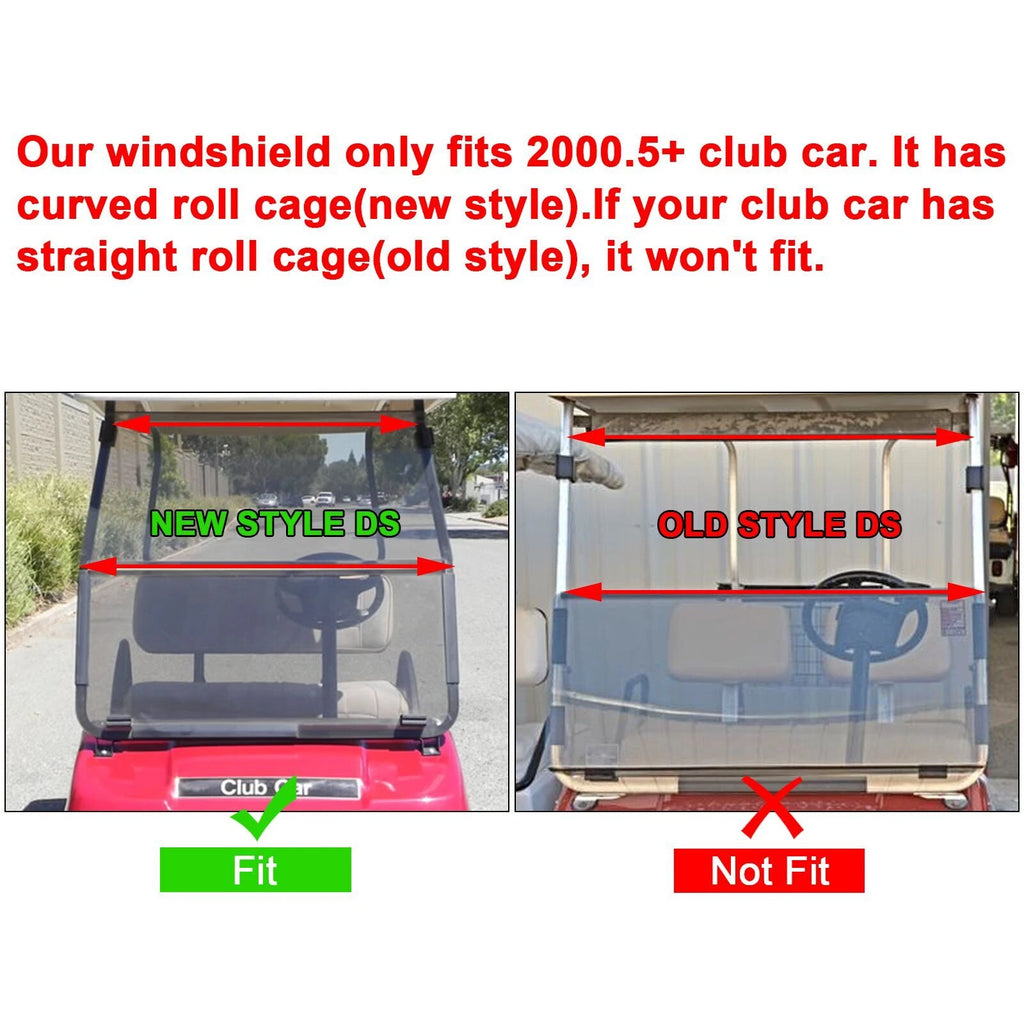 Clear Folding Windshield for Club Car DS (2000.5–Present)