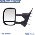 Pair Manual Tow Telescopic Side Mirrors for Ford E-350 Super Duty (2003-2016)