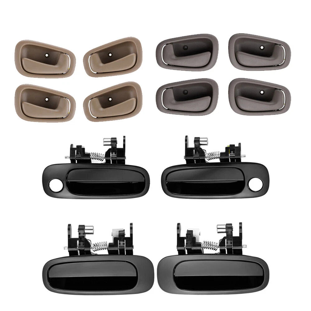 Set of 4 Door Handles for Toyota Corolla (1998–2002) - Black Gray Beige