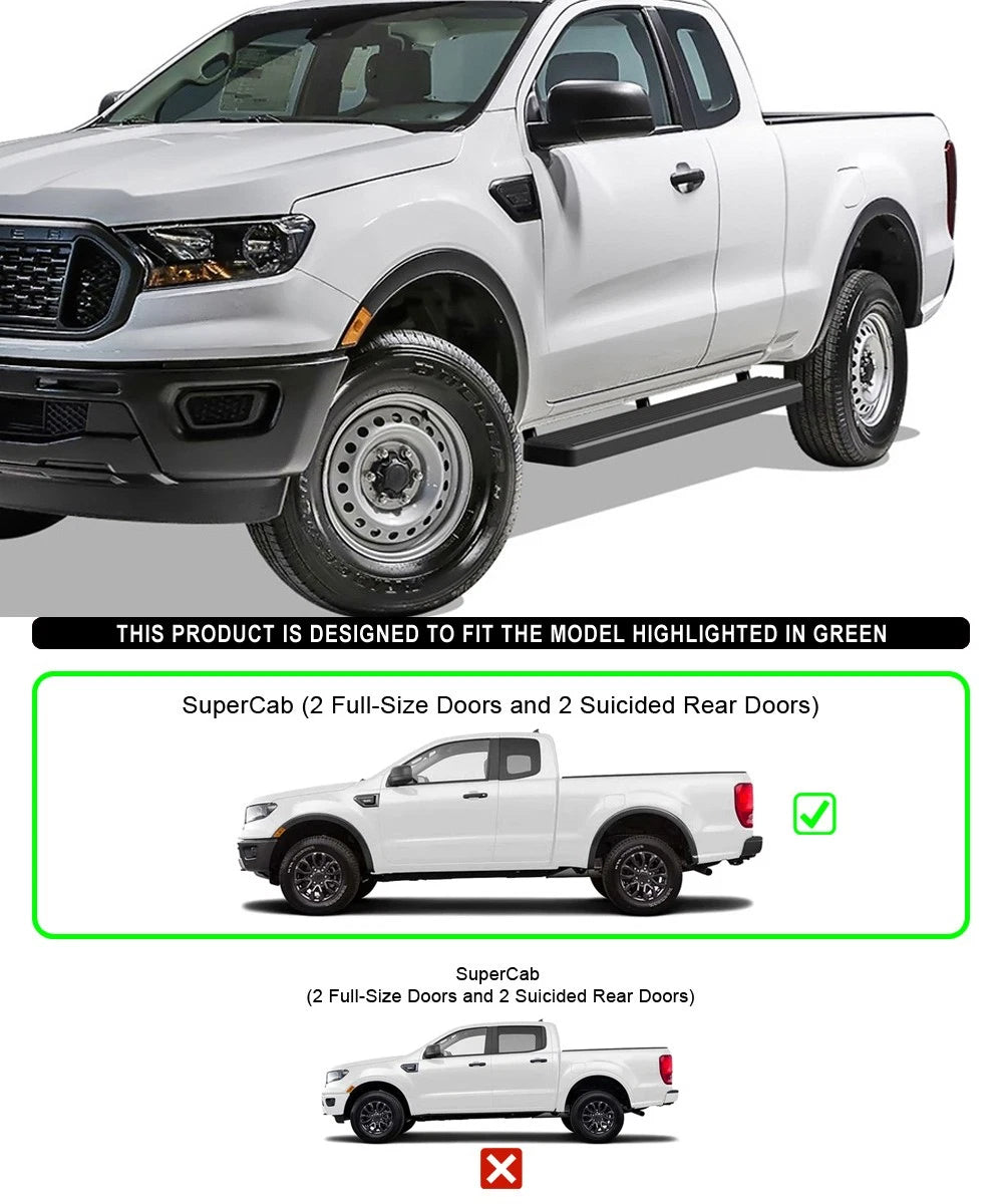 Set of 2 iBoard Running Boards for Ford Ranger Super Cab (2019-2023)