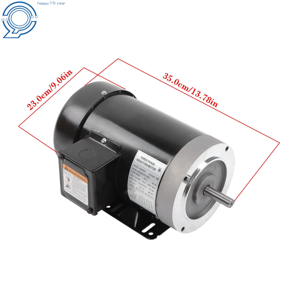 2HP Three-Phase Motor for Industrial Applications (3600RPM, TEFC)