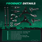 10pc Suspension Ball Joints Tie Rods Control Arms for Honda Civic/Acura EL (2001–2005)