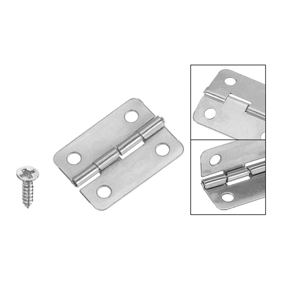10pcs Mini Hinge for Jewelry Chest Dollhouse Wine Box (25x18mm) Silver