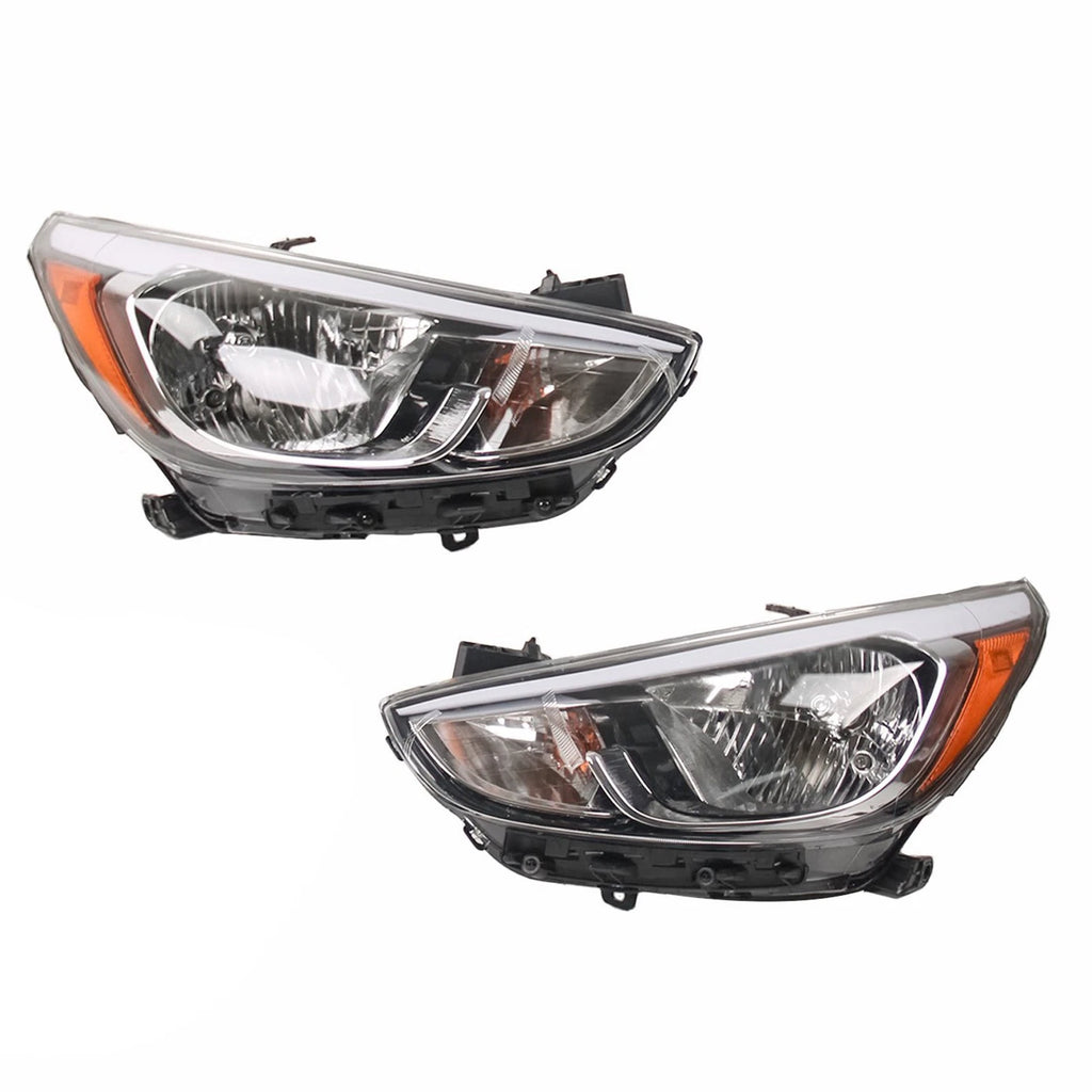Set of 2 Headlamp Assemblies for Hyundai Accent (2015–2017)