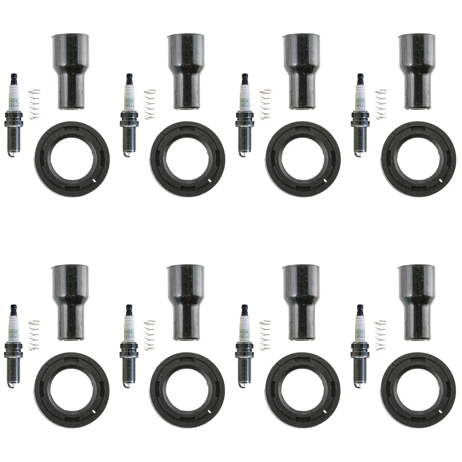 Set of 8 NGK G-Power Platinum Spark Plugs & Denso Coil Boots for Sequoia Tundra (2000–2023)