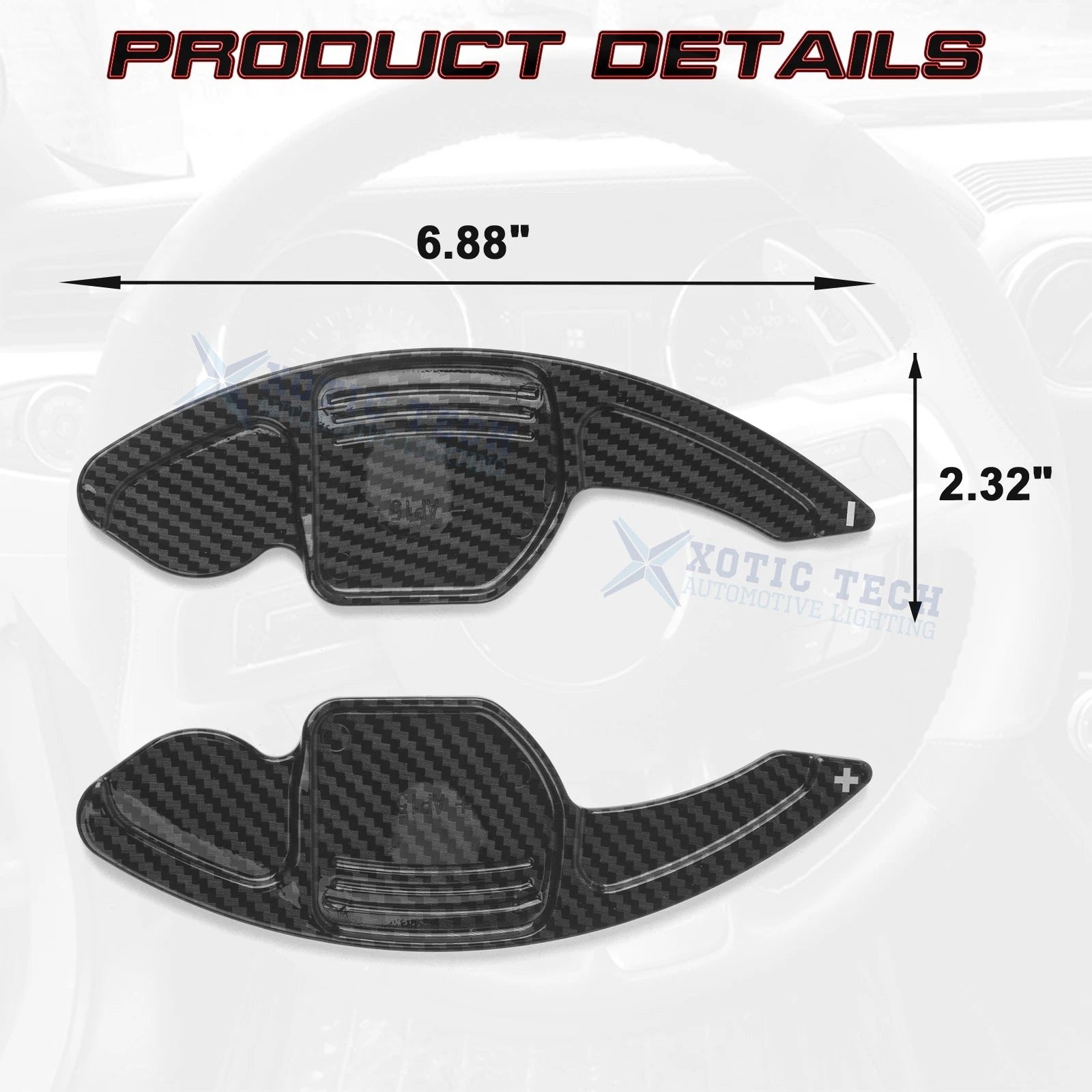 Carbon Fiber Black Paddle Shifter Extension for Audi A4-A7 (2017-2023)