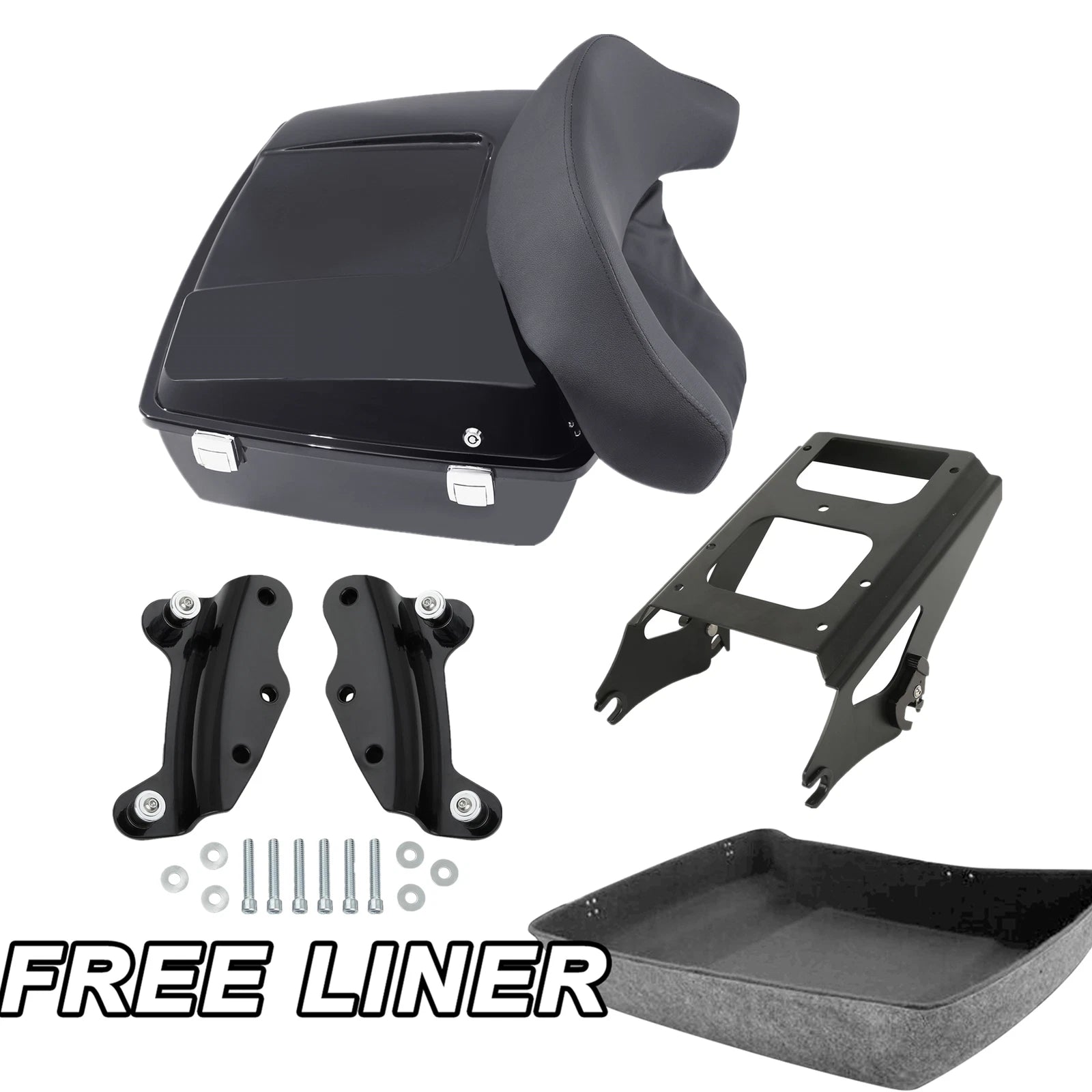 Trunk Backrest Pad Mount Rack Docking Kit for Harley Street Glide (2009–2013)