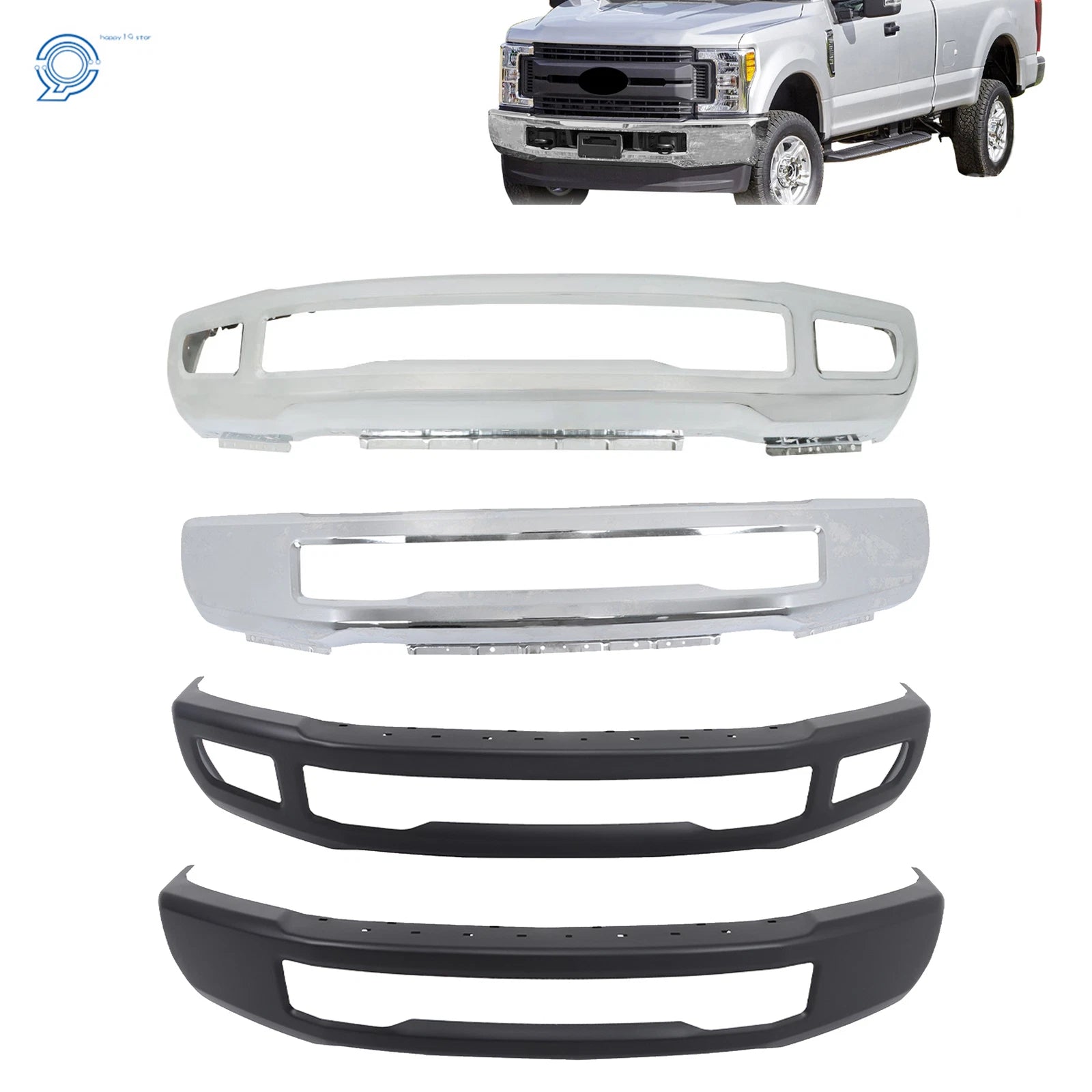 Front Bumper for Ford F250 F350 (2017–2019) with Fog Lamp Holes