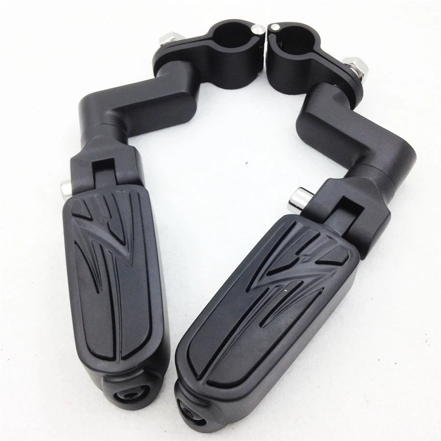 1" Flame Foot Peg Clamps for Yamaha Roadstar, Kawasaki Vulcan