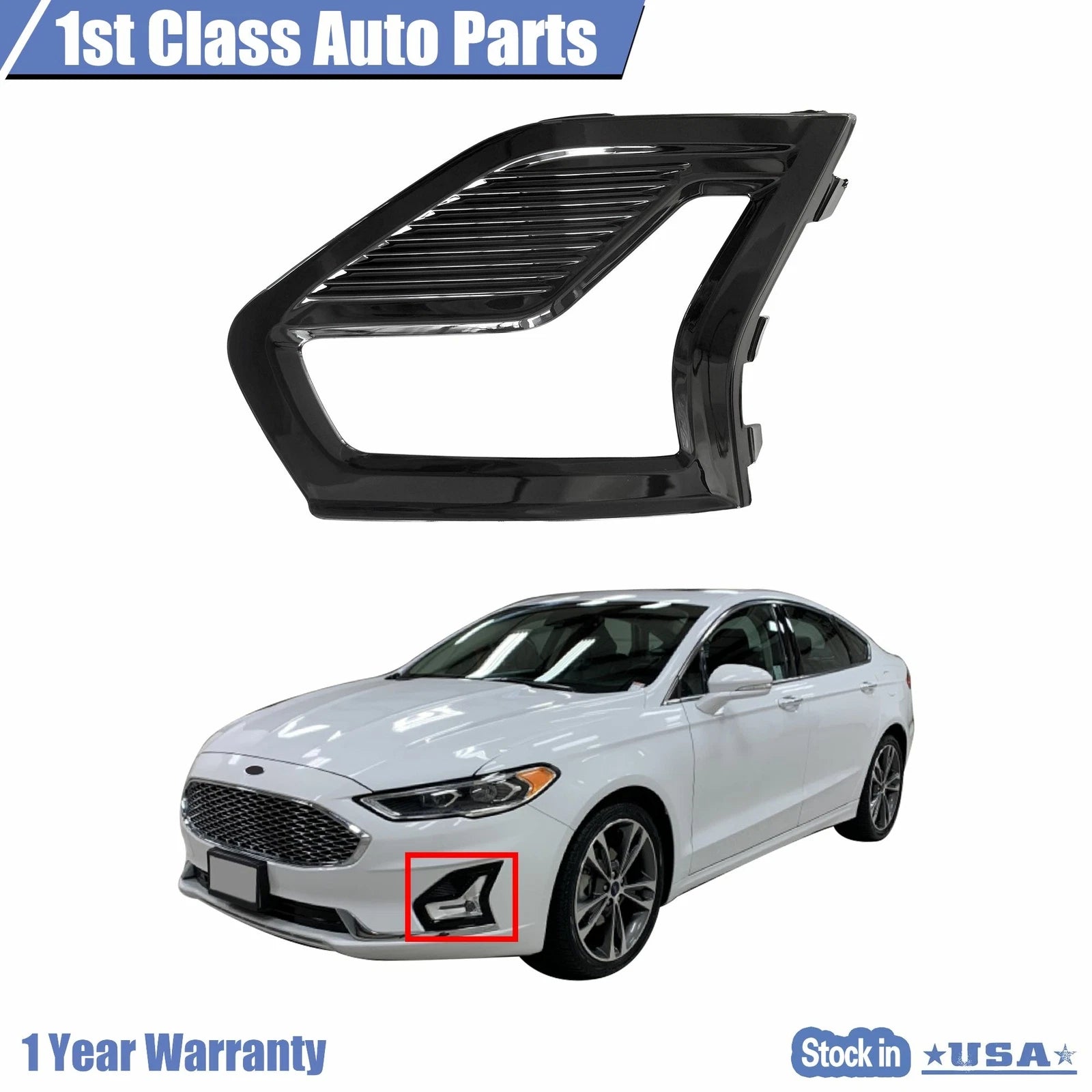 Front Left LED Fog Cover Bezel for Ford Fusion (2019–2020)