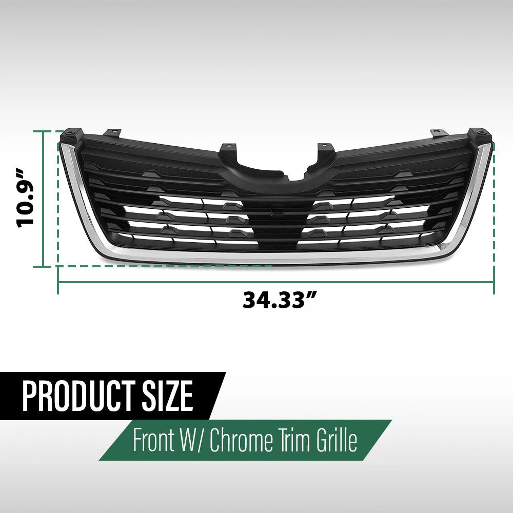 Front Bumper Lower Grille for Subaru Forester (2019–2021) Black Chrome
