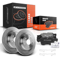 Set of 2 Rear Disc Brake Rotors & Ceramic Pads for Ford Fusion (2013–2020)
