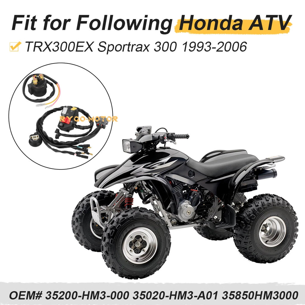 Handlebar & Starter Relay Switch for Honda TRX300EX 300EX Sportrax (1993–2006)