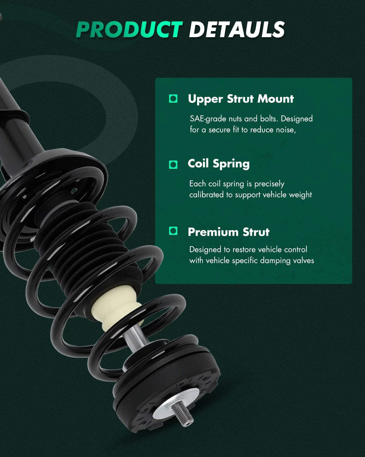 Complete Struts Front Pair for Chevrolet Malibu (2013–2016)