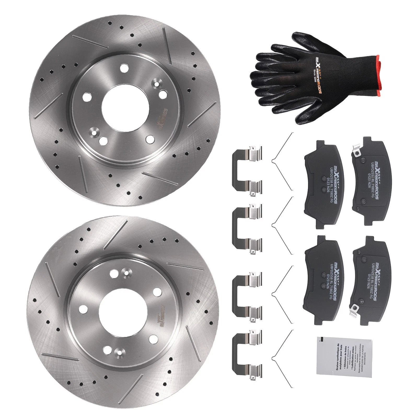 Front Brake Rotors + Ceramic Brake Pads for Hyundai Elantra (2017–2020)