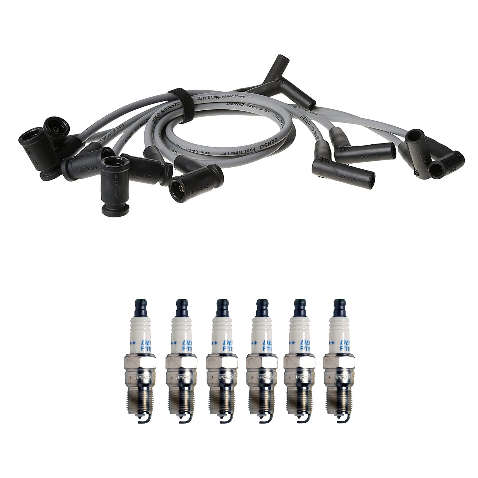 Denso Wire Set & 6 Double Platinum Spark Plugs for Ford Mercury 3.0 (0.05)