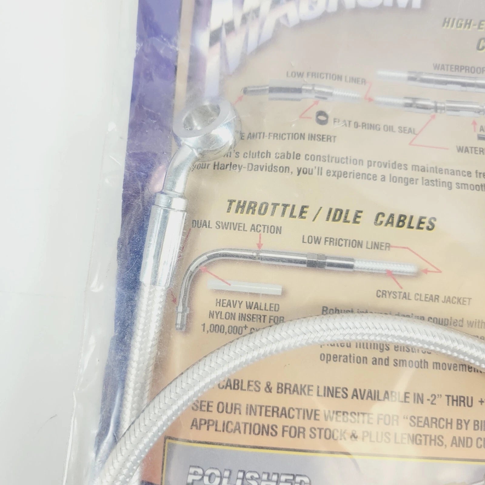 Magnum Sterling Chromite II Front Brake Line 38" AS37938 for Harley