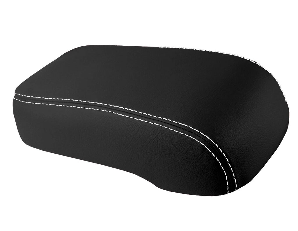 Leather Console Lid Armrest Cover for Hummer H3 (2005–2010) White Stitch