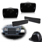 Set of 2 Side Marker + 2 Turn Signal Light Housing for Jeep Wrangler (1987–1995)