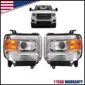Set of 2 Halogen Headlights for GMC Sierra 1500 (2014–2015) 2500HD 3500HD (2015–2019)