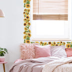 Wall Sticker Sunflower Edge Line for Home Decor (Removable, Matte)