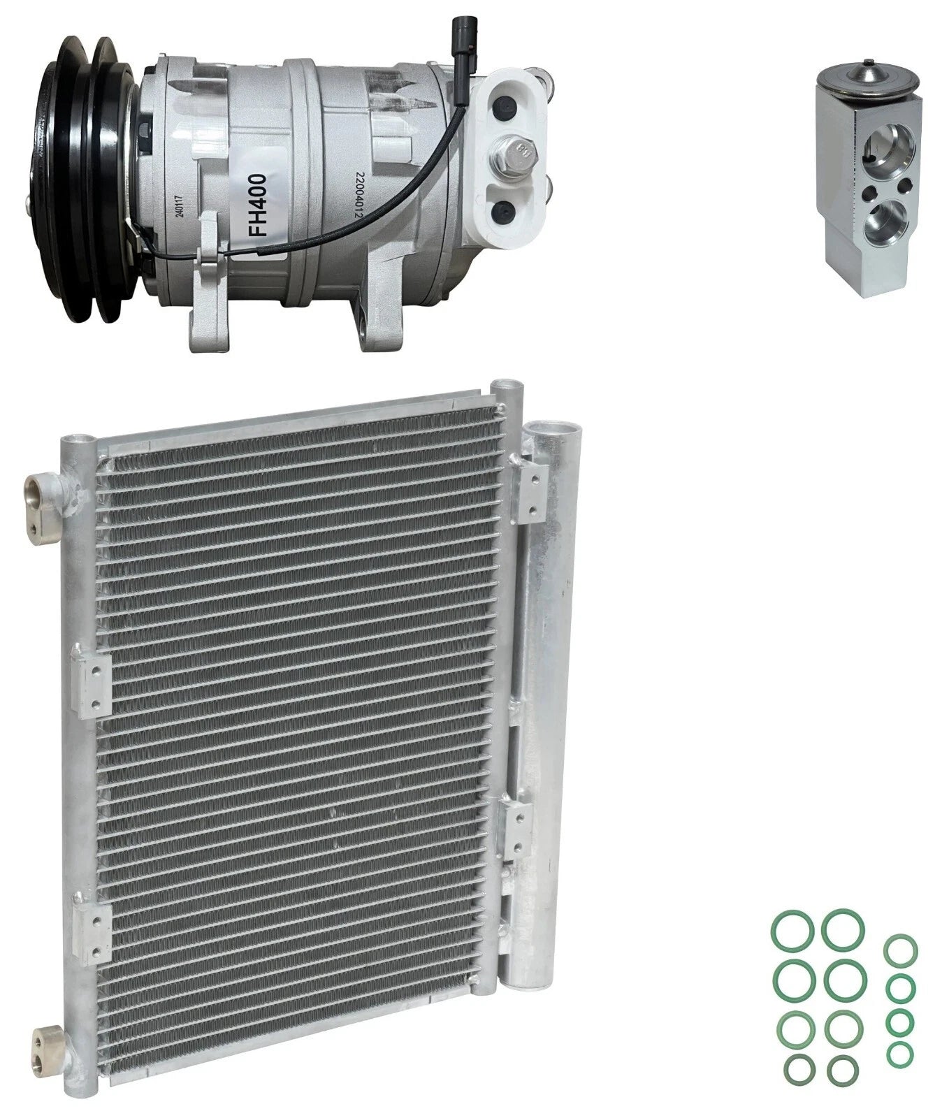 AC Compressor Kit with Condenser for Ford W3500 Tiltmaster 5.2L (2008)