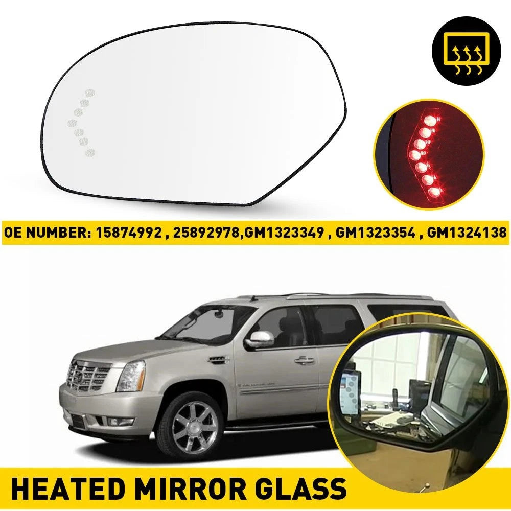 Heated Mirror Glass for Chevy Silverado GMC Sierra 1500 2500HD 3500HD (2008–2013)