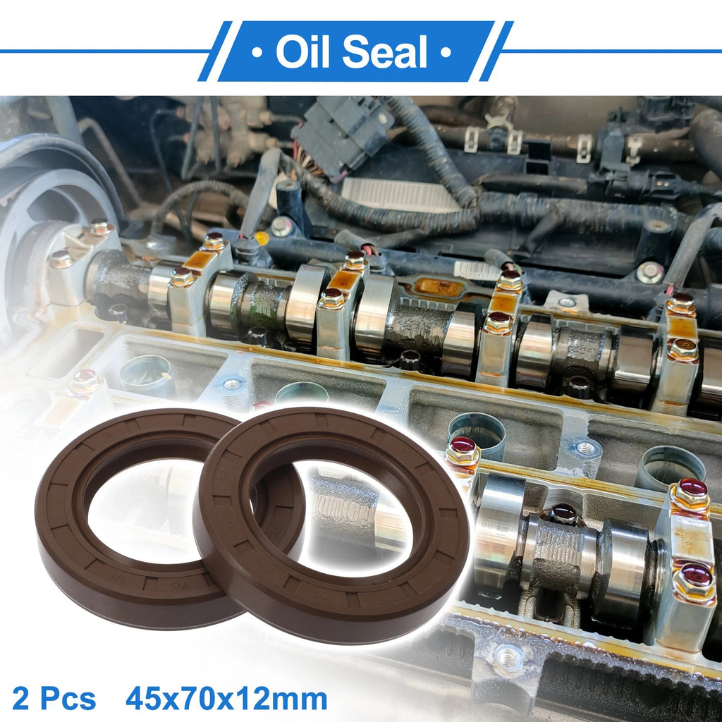Set of 2 Oil Seal Rotary Shaft Seal FKM Rubber 45x70x12mm