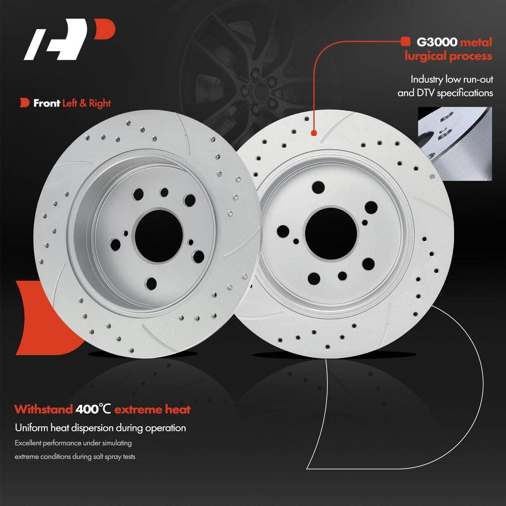 Rear Side Drilled Brake Rotors for Toyota Camry (2018–2023)