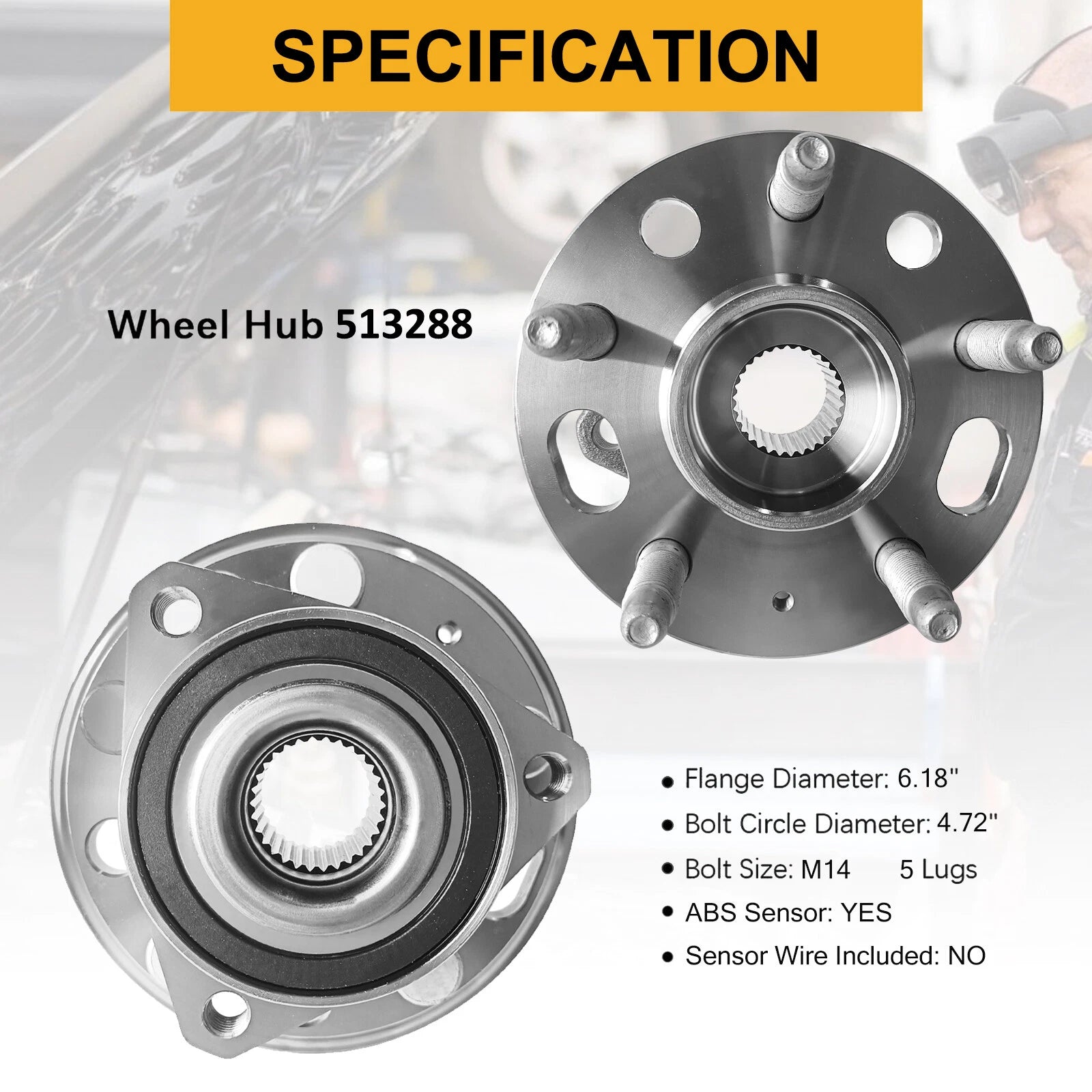 Front or Rear Wheel Bearing and Hubs for Chevy Malibu Equinox Impala GMC Terrain (2008–2023)