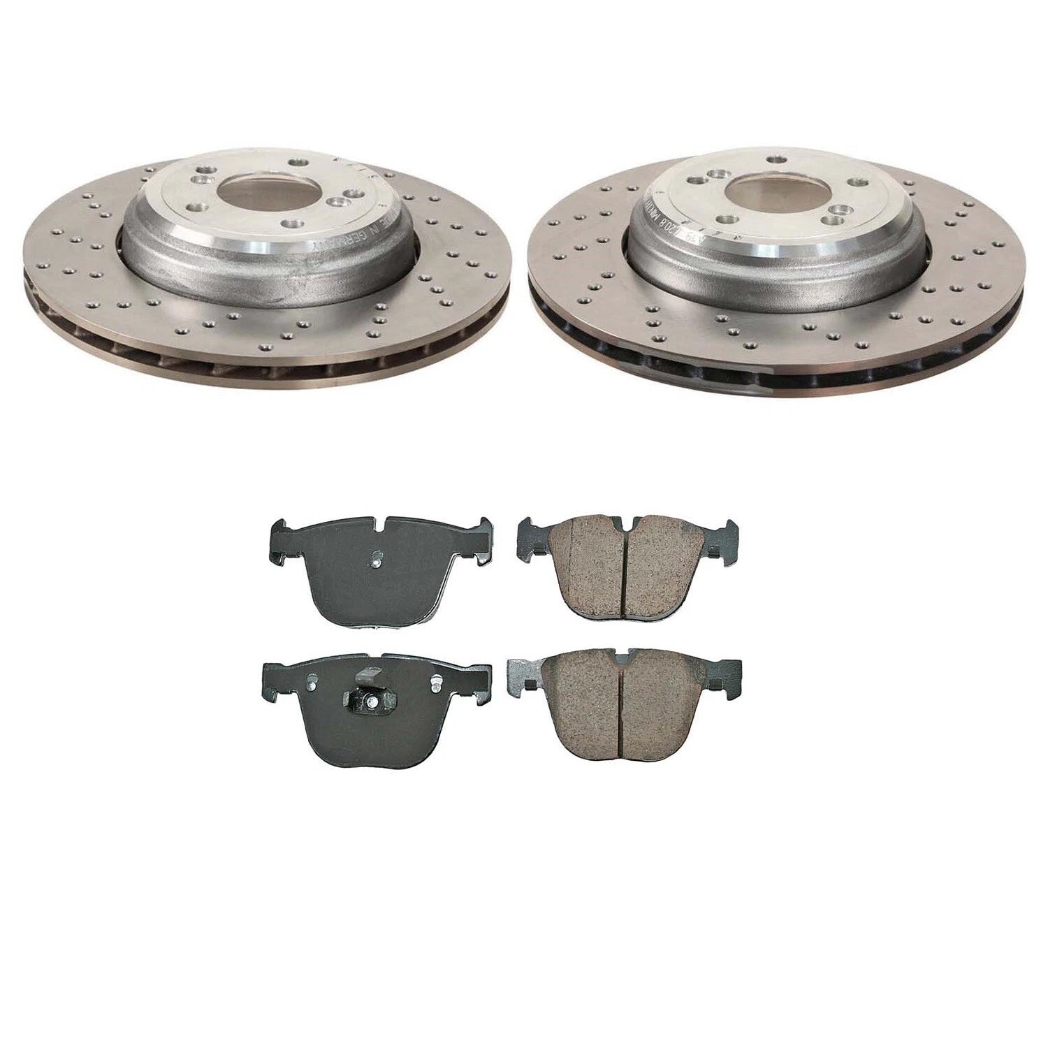 SHW Performance Rear Brake Rotors & Akebono Pads Kit for BMW E82 E90 E92 E93 (2007–2013)