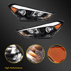 Pair Headlight Assembly for Hyundai Tucson (2016–2018) with Bulbs