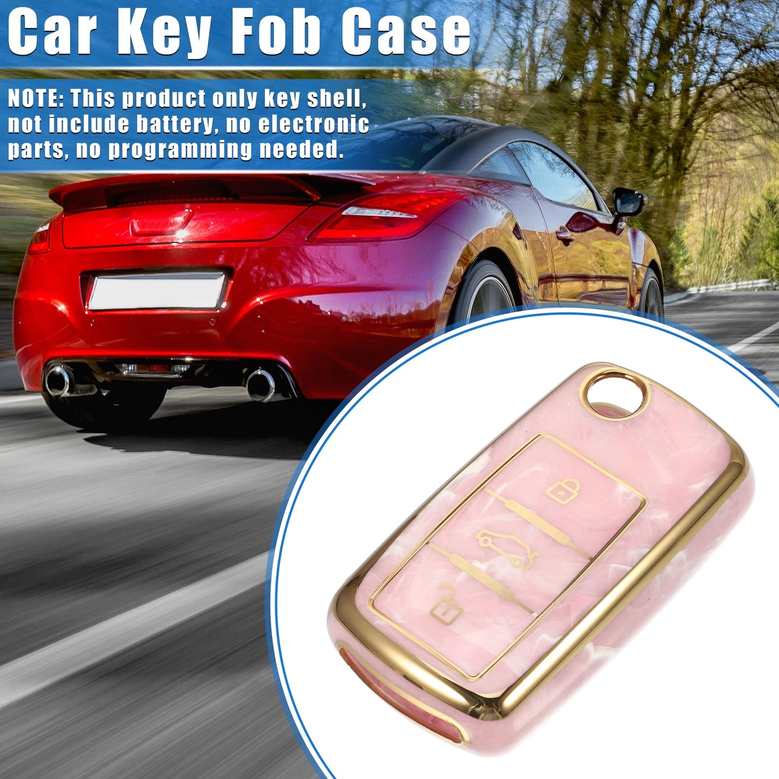 3 Button Remote Key Fob Cover Shell for Volkswagen Jetta, Passat (2011–2020)