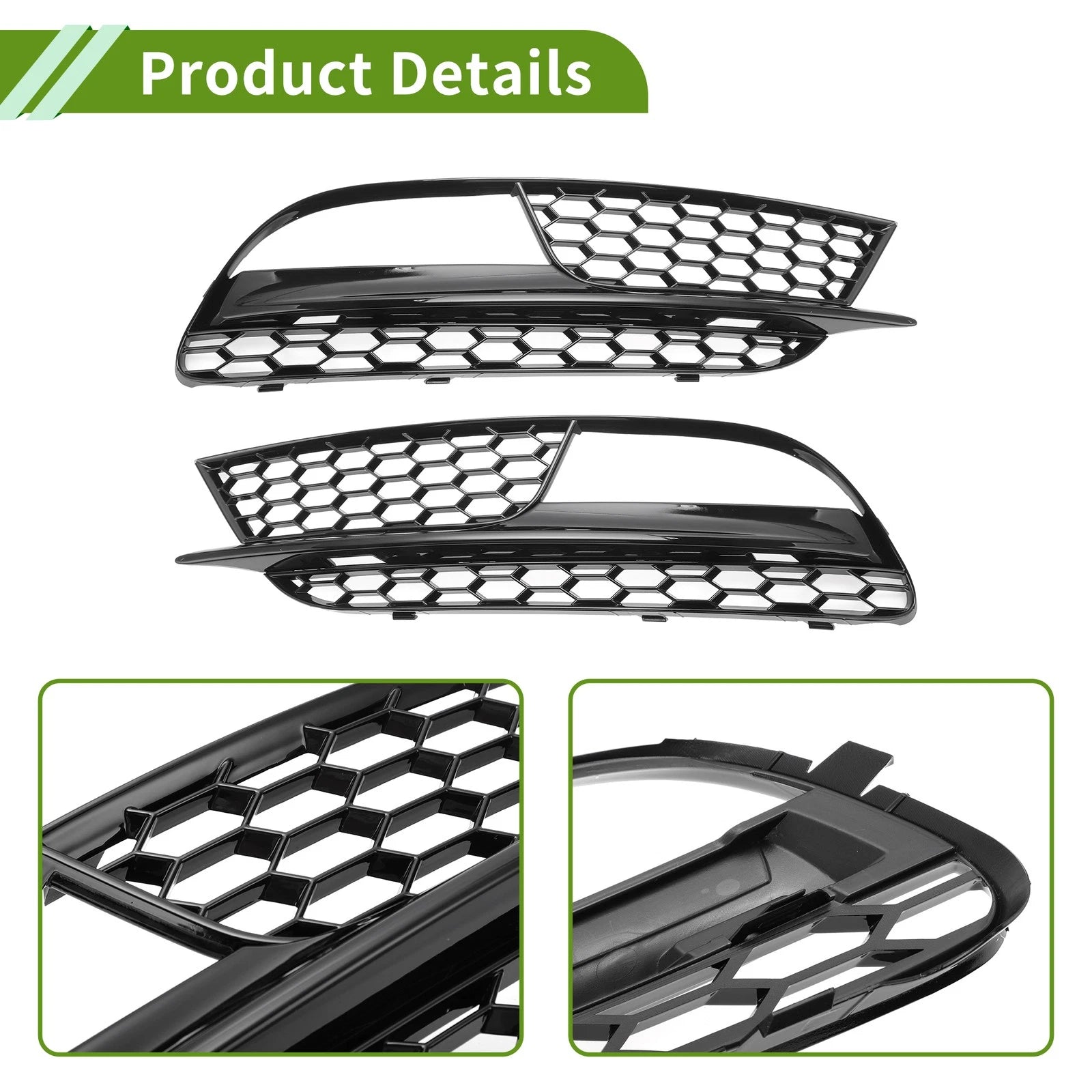 1 Pair Fog Light Grill for Audi A5 (2013–2016) No. 8T0807681H/8T0807682H