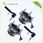 Front 4pc Hub Bearings & Outer Tie Rod Ends for Chevrolet Pontiac Saturn